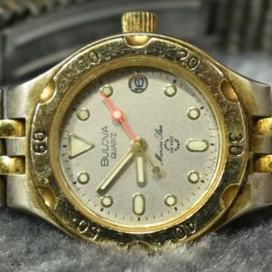 Vintage Two-Tone Bulova Marine Star Watch w/ Calendar